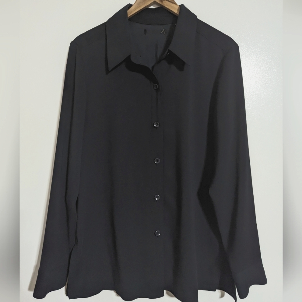 Nordstrom Black Button-Down Shirt